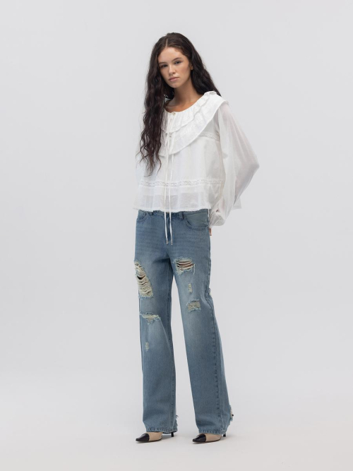 MALLOW LACE BLOUSE (WHITE)