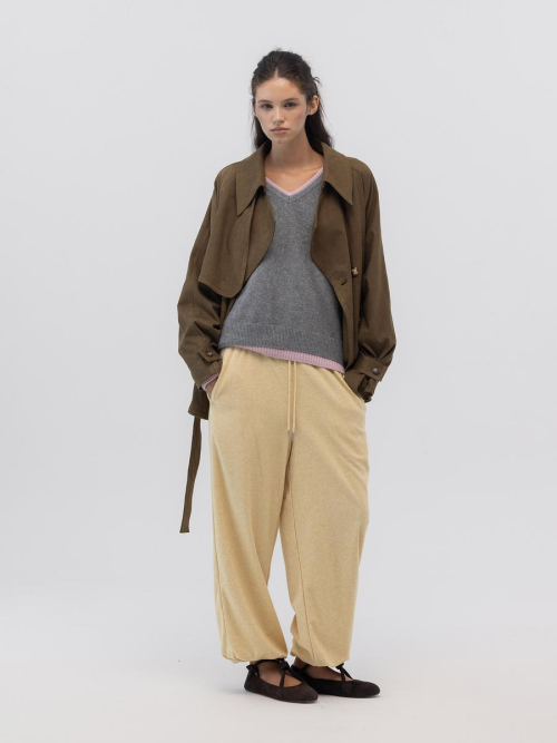 SNUG TERRY STRING PANTS (YELLOW)