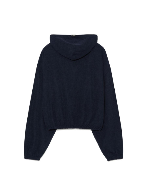 SNUG TERRY V-CUT HOODIE (NAVY)