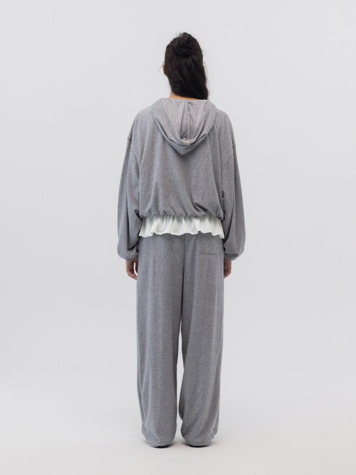SNUG TERRY V-CUT HOODIE (MELANGE GRAY)