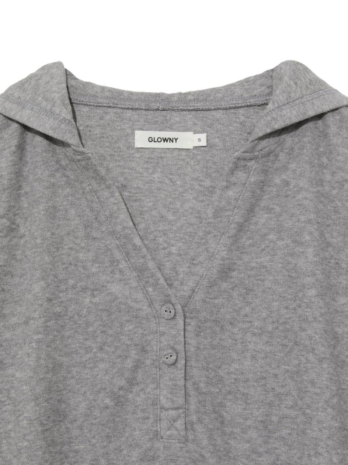 SNUG TERRY V-CUT HOODIE (MELANGE GRAY)