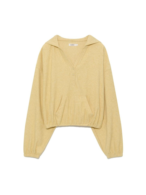 SNUG TERRY V-CUT HOODIE (YELLOW)