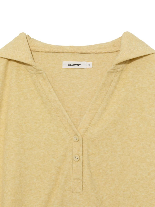 SNUG TERRY V-CUT HOODIE (YELLOW)
