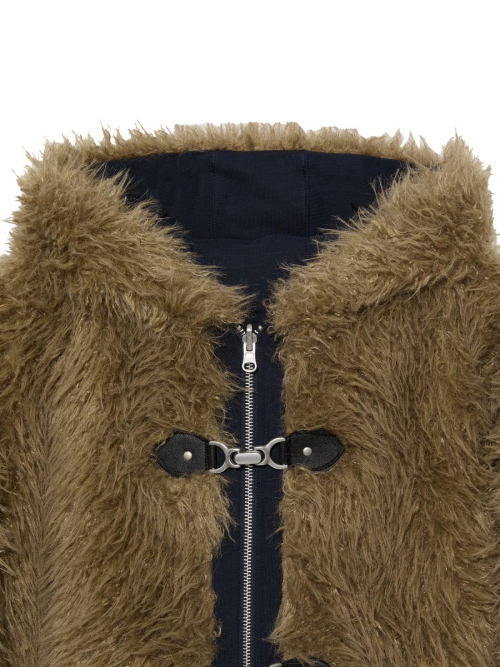 FLURRY REVERSIBLE FUR JACKET (NAVY)