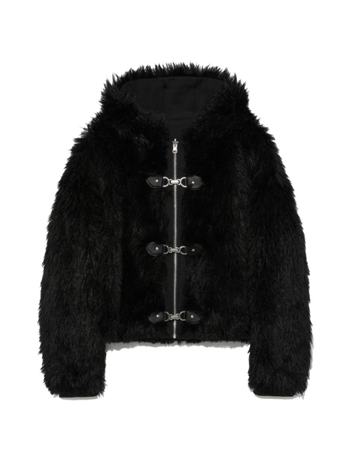 FLURRY REVERSIBLE FUR JACKET (BLACK)