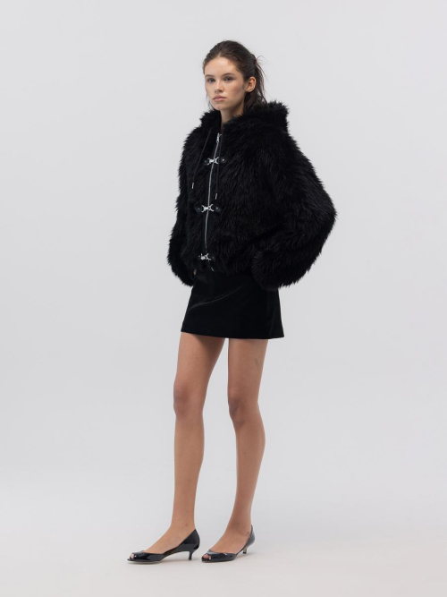 FLURRY REVERSIBLE FUR JACKET (BLACK)