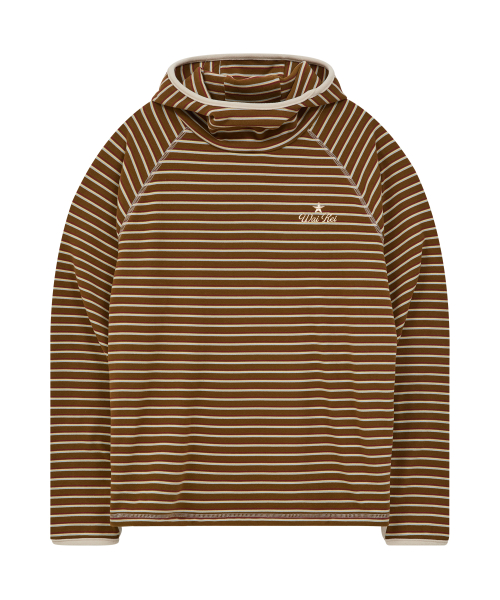 Stripe Multi Color Block Hoodie KHAKI