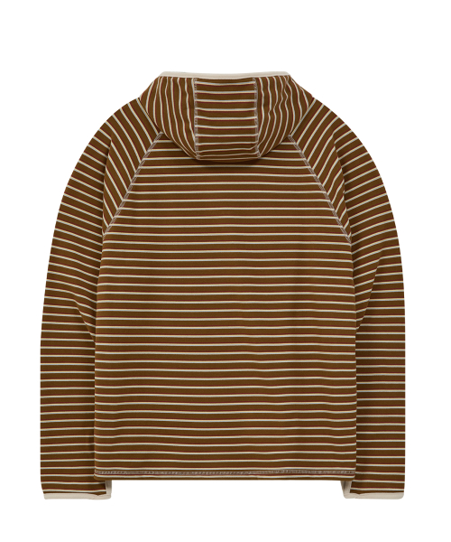 Stripe Multi Color Block Hoodie KHAKI