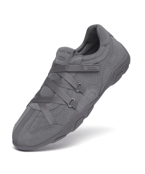 ZANE X-STRAP SNEAKERS(SUEDE) - TEAL GREY