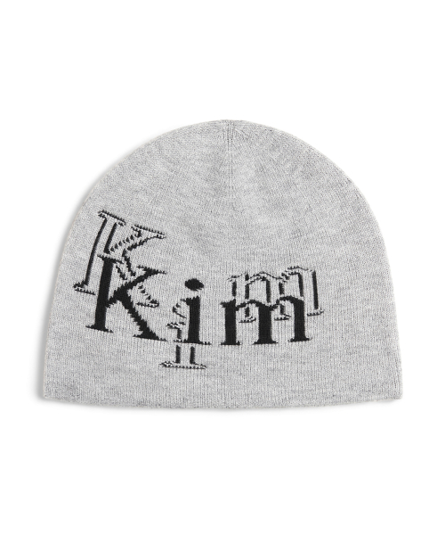 STROKE LOGO JACQUARD BEANIE IN GREY