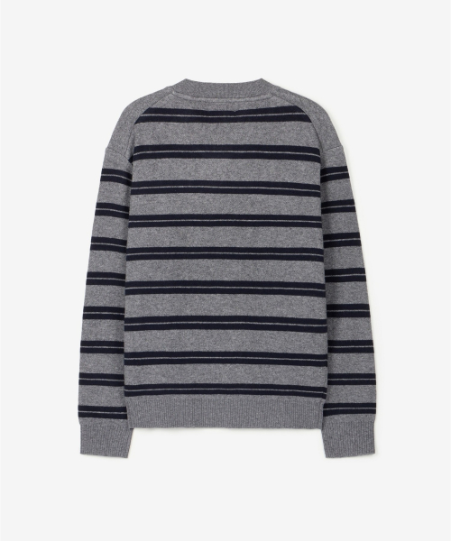 Button Detail Stripe Knit Top (Grey) TNSW6F112G2