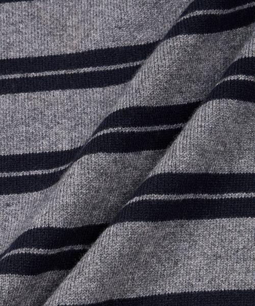 Button Detail Stripe Knit Top (Grey) TNSW6F112G2