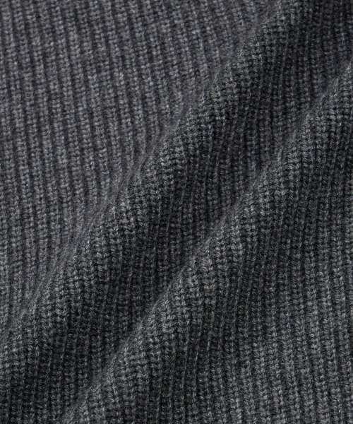 Cashmere Blend Full-Zip Knit Top (Charcoal) TNSW6F113CG