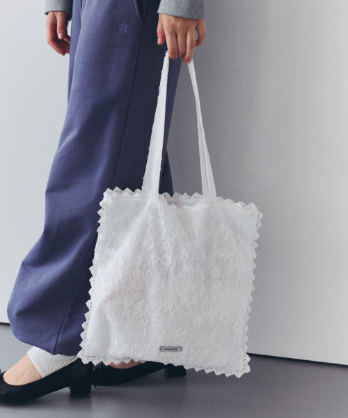 LACE SHOULDER BAG WHITE
