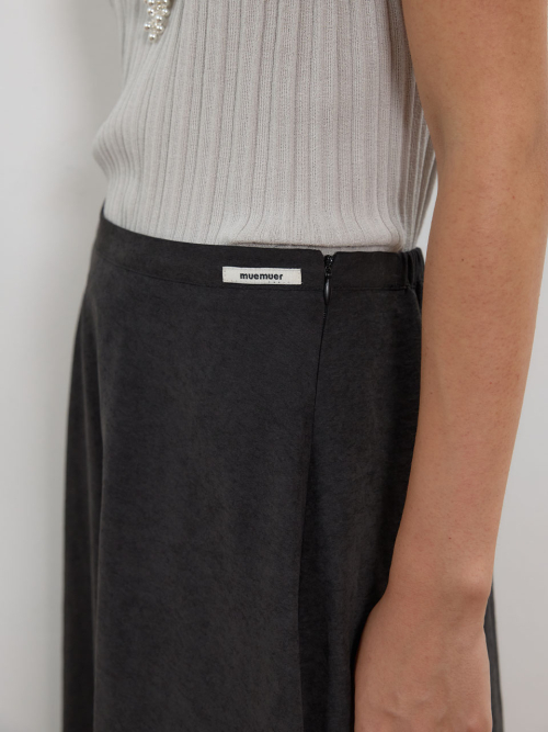 Lace Trimmed Flared Skirt MU2678SK802M_BLACK