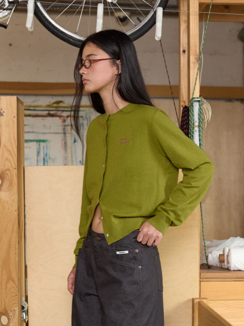 Button-Detail Crewneck Cardigan MU2678CD802M_2color