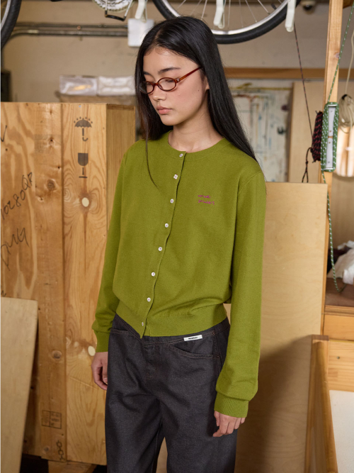 Button-Detail Crewneck Cardigan MU2678CD802M_2color