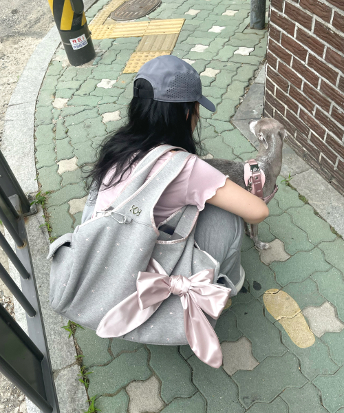 Bow Shoulder Bag (Pink Star)
