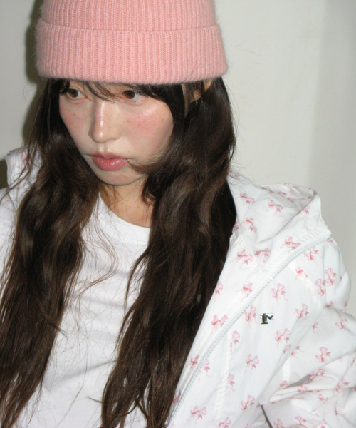 DOUBLE RIBBON PATTERN WINDBREAKER WHITE