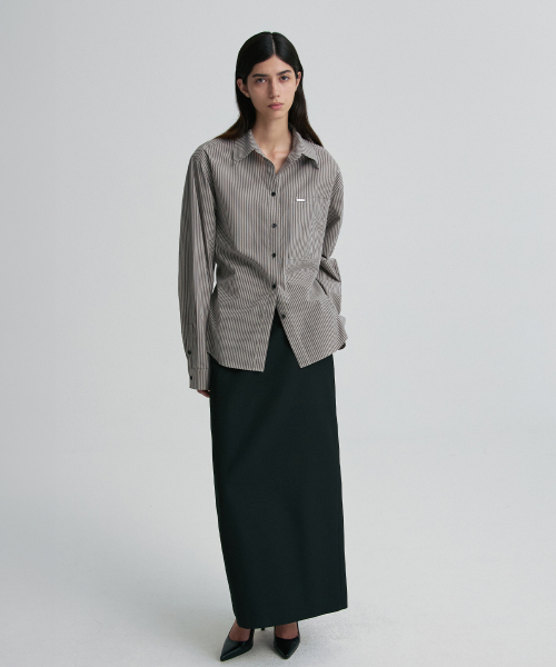WAIST-TIE STRIPED SHIRT