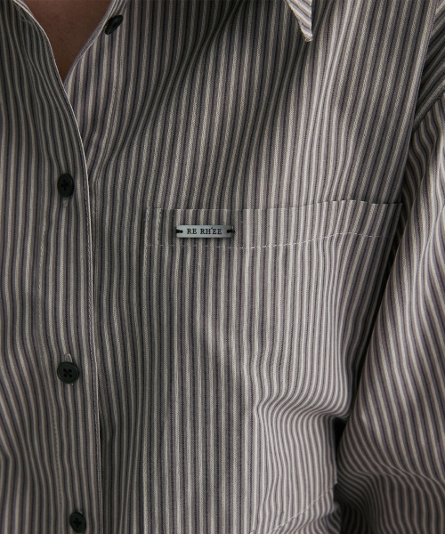 WAIST-TIE STRIPED SHIRT