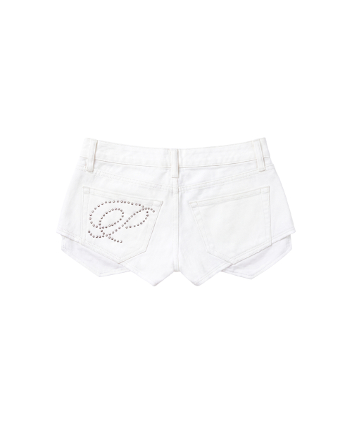 Romy Cutoff Micro Shorts_White