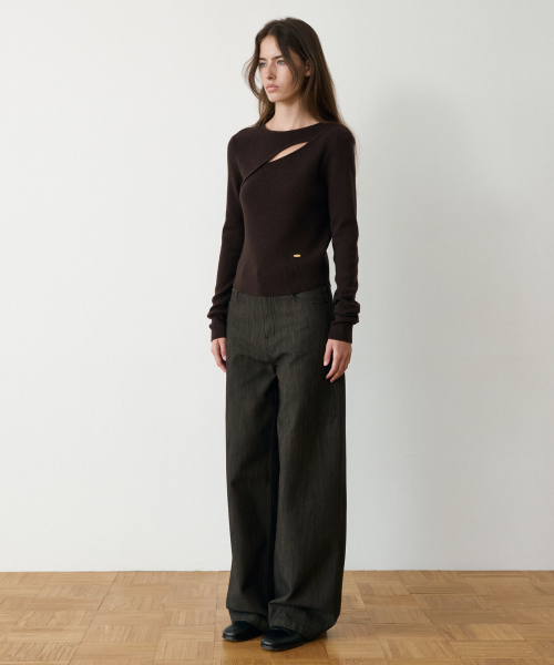 Parisien Washing Denim Pants_Brown