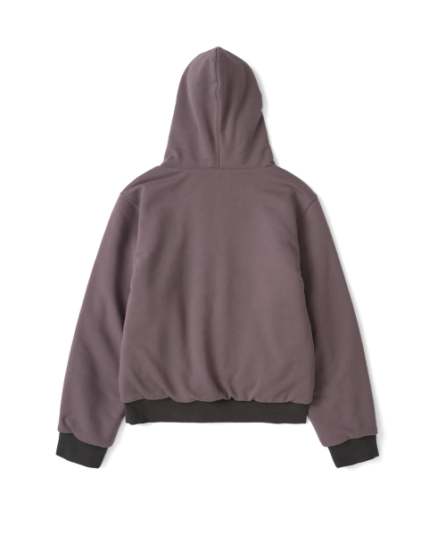 TCM reversible t logo hooded zip-up (purple charcoal)