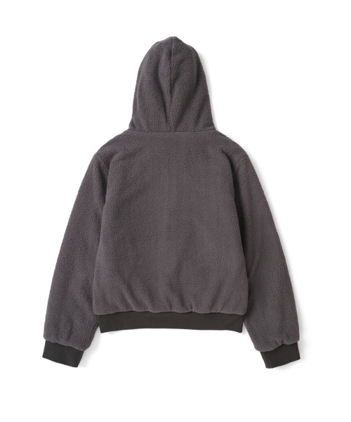 TCM reversible t logo hooded zip-up (purple charcoal)