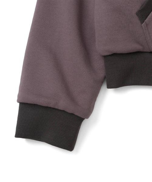 TCM reversible t logo hooded zip-up (purple charcoal)
