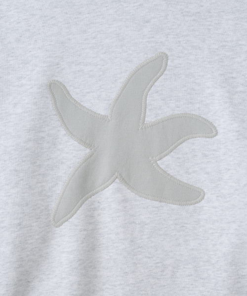TCM starfish zigzag hoodie (light heather grey)