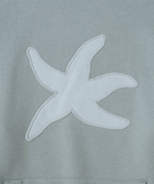 TCM starfish zigzag hoodie (mint grey)