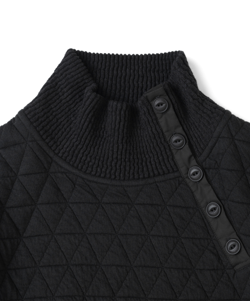 TCM quilted highneck long sleeve (black)