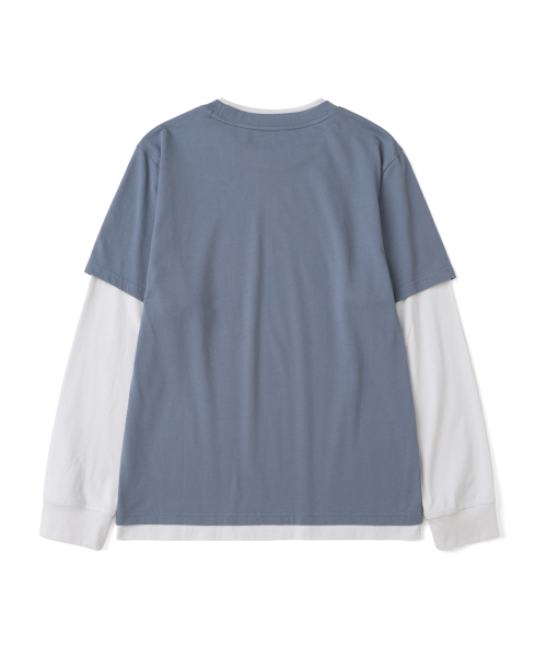 TCM dot print layered long sleeve (blue)