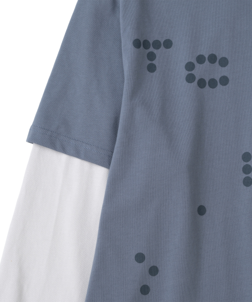 TCM dot print layered long sleeve (blue)