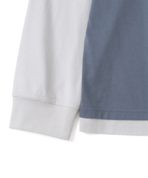 TCM dot print layered long sleeve (blue)
