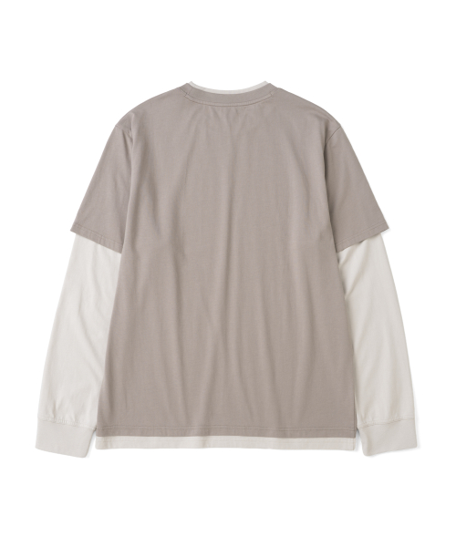 TCM dot print layered long sleeve (sand brown)