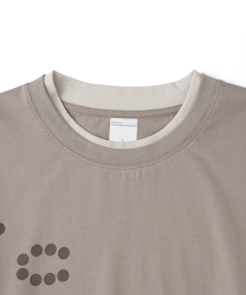 TCM dot print layered long sleeve (sand brown)