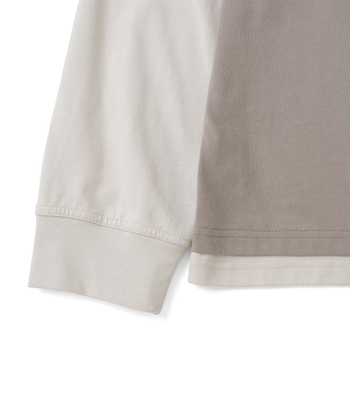TCM dot print layered long sleeve (sand brown)