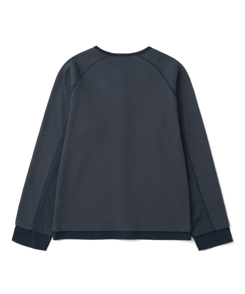 TCM waffle layered cardigan (navy)