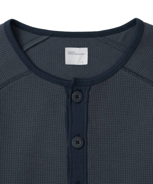 TCM waffle layered cardigan (navy)