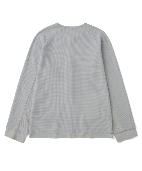 TCM waffle layered cardigan (light grey)