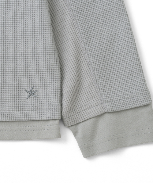 TCM waffle layered cardigan (light grey)