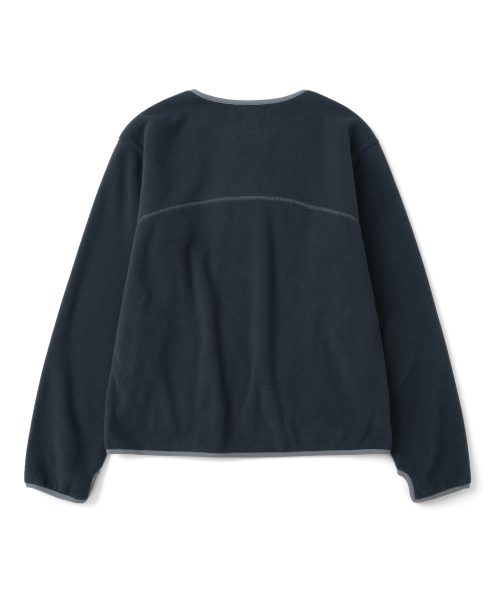 TCM henley neck button fleece pullover (navy)