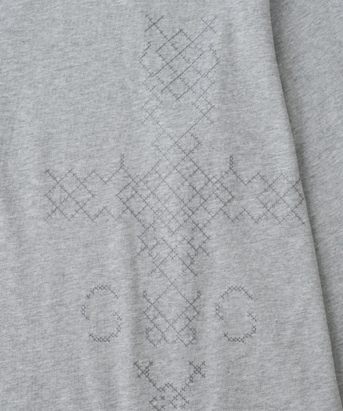 TCM cross stitch t long sleeve (melange grey)