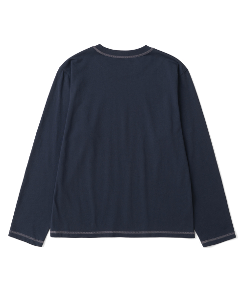 TCM cross stitch t long sleeve (navy)
