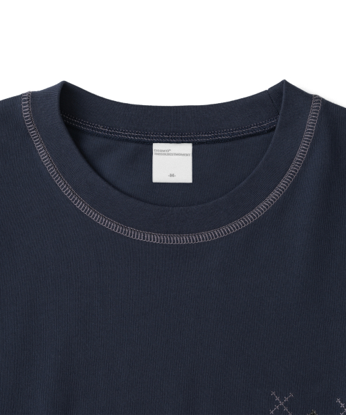 TCM cross stitch t long sleeve (navy)