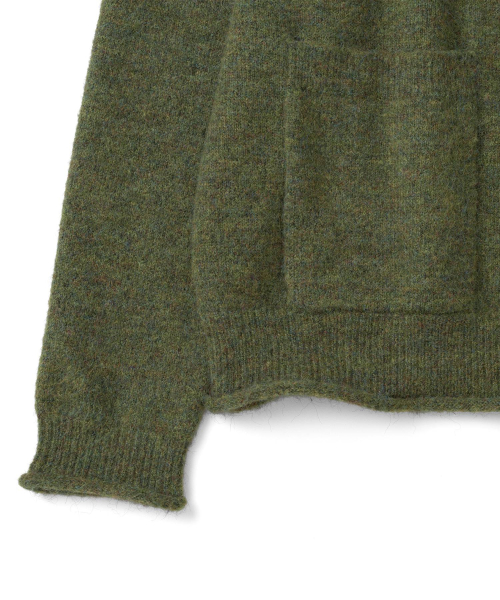 TCM roll up button knit cardigan (khaki)