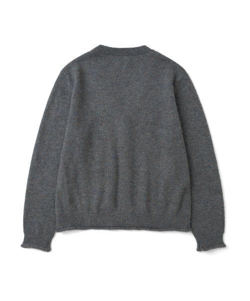 TCM roll up button knit cardigan (charcoal)