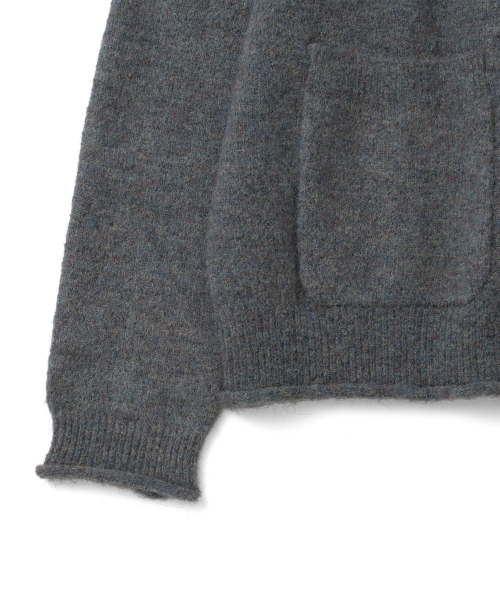 TCM roll up button knit cardigan (charcoal)